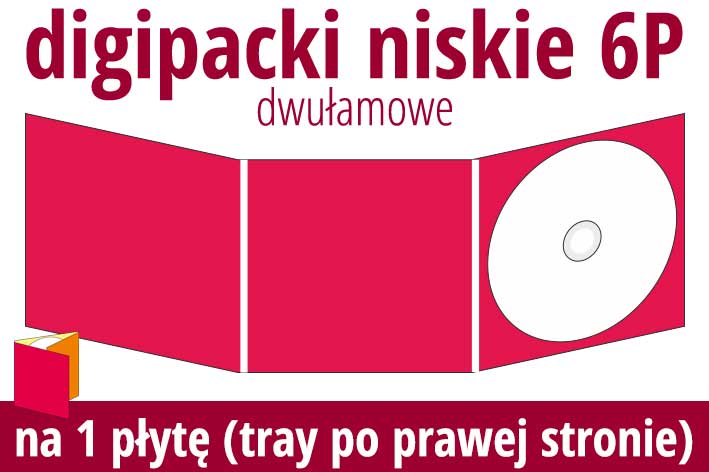 digipacki 6P na 1 płytę - tray po prawej stronie