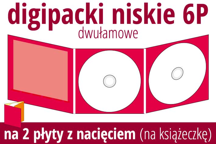 digipacki 6P na 2 płyty z nacięciem